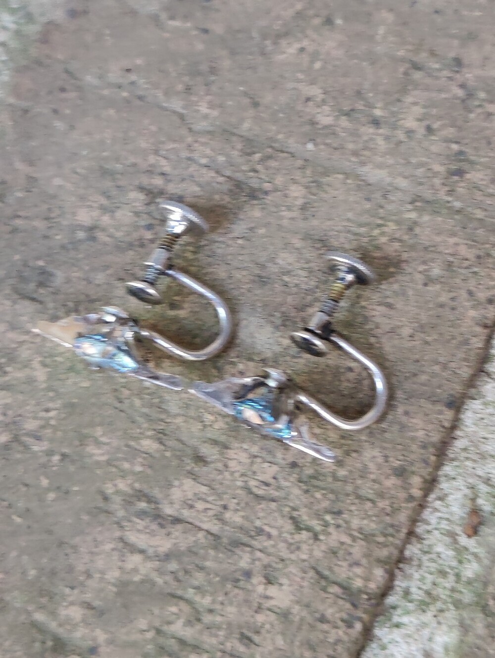 Antique Sterling CT Blue Topaz Earrings - Picture 6 of 6